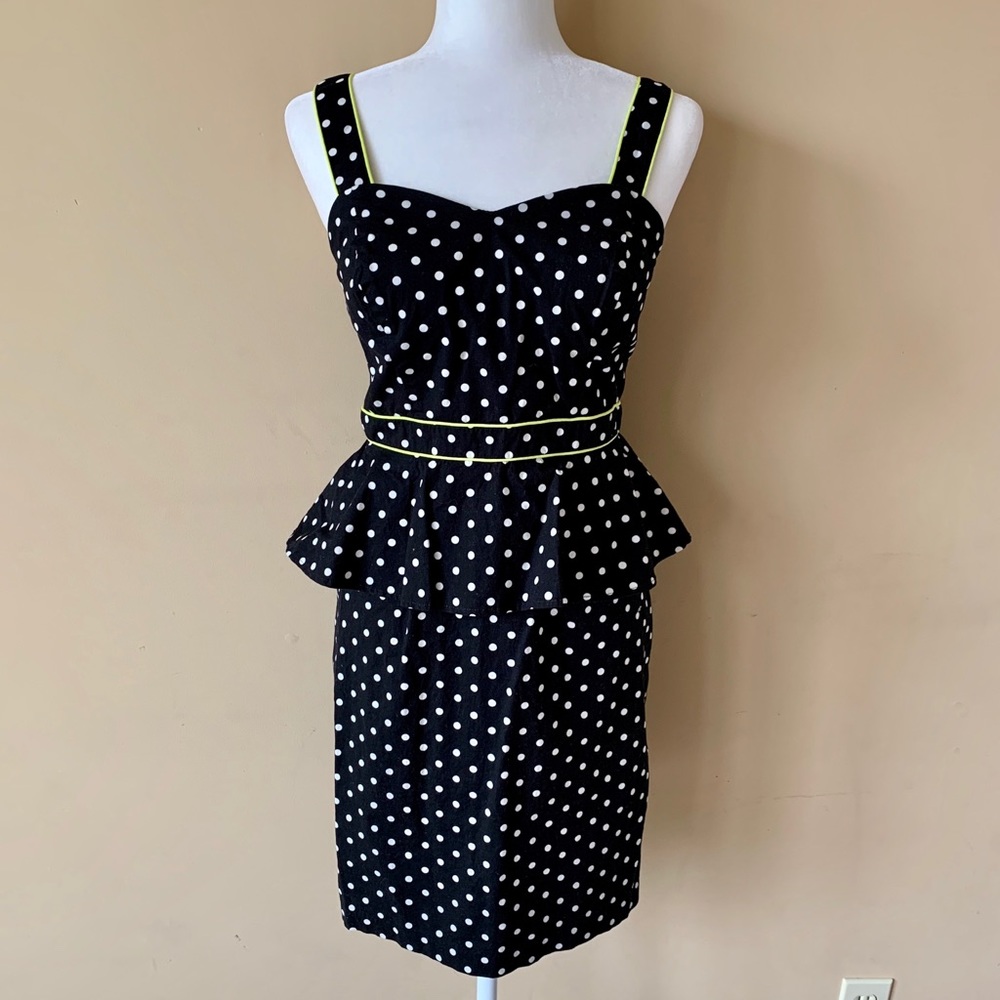 Cato size 6 Black Polka Dot Ruffle Dress